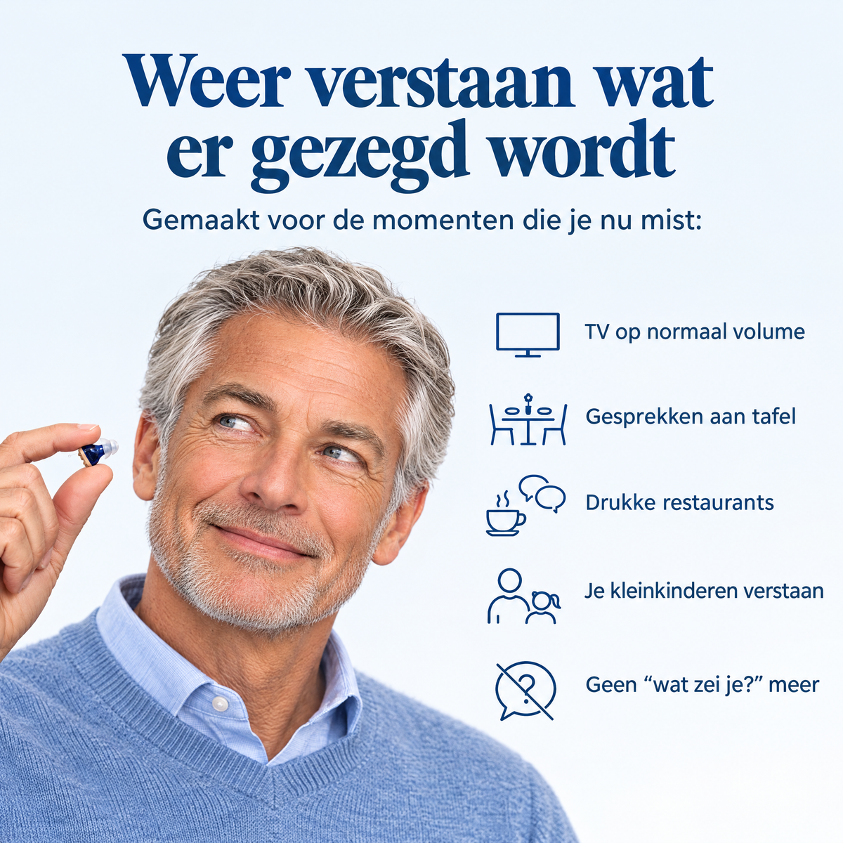 Verstaan wat er aan tafel gezegd wordt — zonder hoortest of audicien
